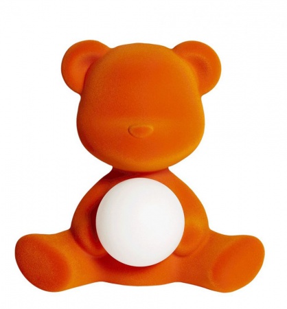 lampe-teddy-girl-orange-velours-qeeboo