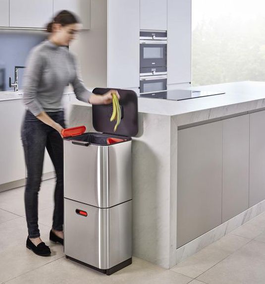 JOSEPH JOSEPH - Poubelle de tri sélectif Totem 60L Inox