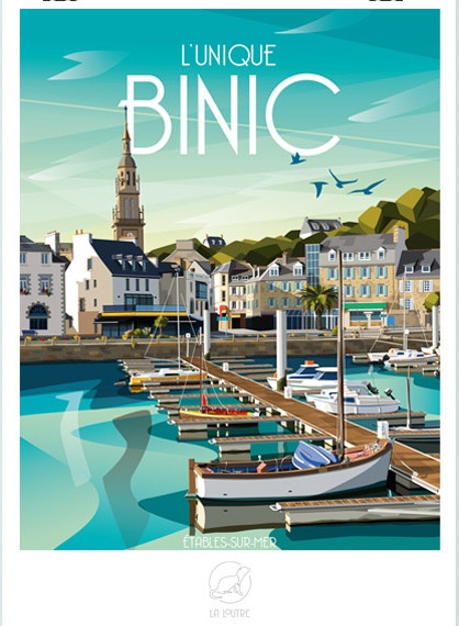 Affiche Binic - 59cm/42cm - La loutre