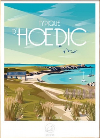 Affiche Hoedic Bretagne - 59cm/42cm - La Loutre