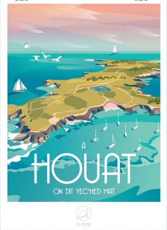 Affiche Houat Bretagne - 59cm/42cm - La Loutre