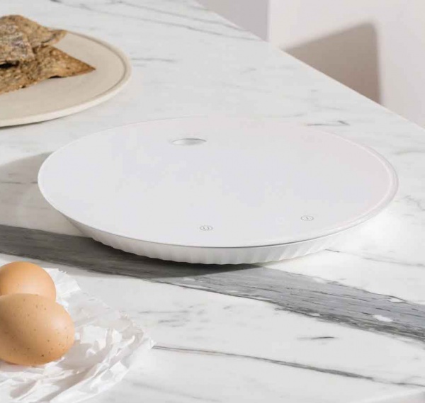 Balance de cuisine �lectronique - Pliss� blanche - Alessi