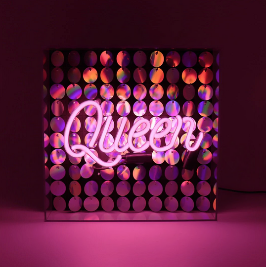 Boite acrylique avec sequins QUEEN - Locomoc�an
