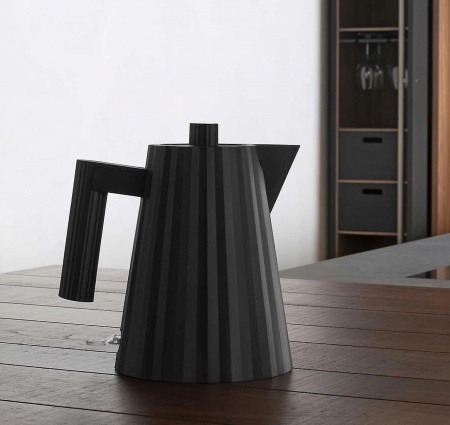 Bouilloire &eacute;l&egrave;ctrique - Pliss&eacute; Noire 1 Litre - Alessi