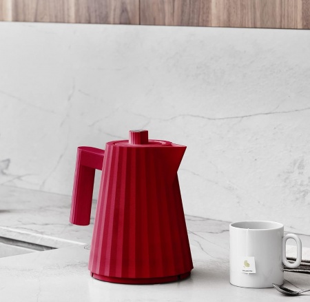 Bouilloire &eacute;l&egrave;ctrique - Pliss&eacute; Rouge - 1 Litre - Alessi