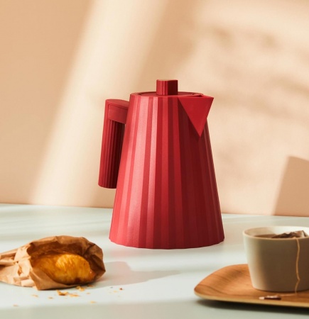 Bouilloire &eacute;l&egrave;ctrique - Pliss&eacute; Rouge - 1 Litre - Alessi