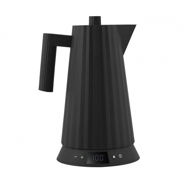 Bouilloire �lectrique contr�le de la temp�rature Pliss� Noire - 1,7 Litre - Alessi