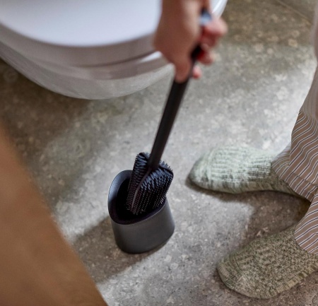 Brosse de Toilette Compacte en Silicone Noire Joseph JosephMat Flex 360 Lite Joseph Joseph