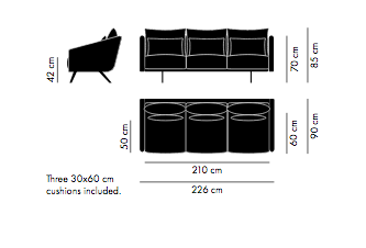 Canapé Costura L226cm - STUA