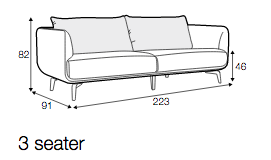 Canapé Sits Moa 3 places