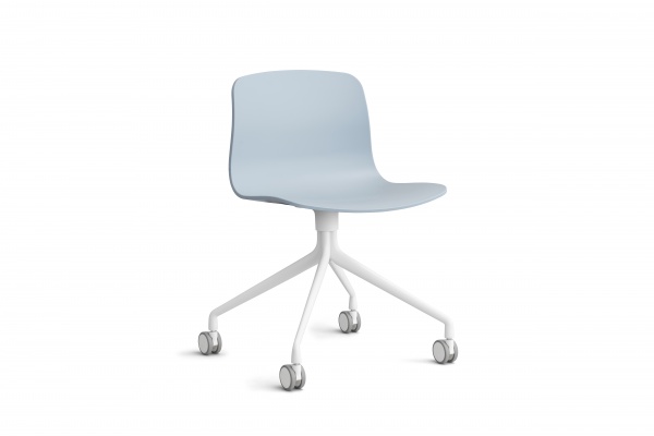 Chaise � roulettes - About a chair AAC14 - Pivotante - Pi�tement blanc