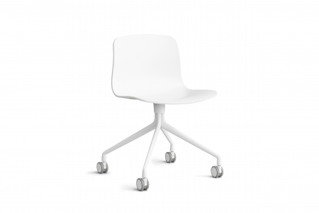 Chaise à roulettes - About a chair AAC14 - Pivotante - Piètement blanc