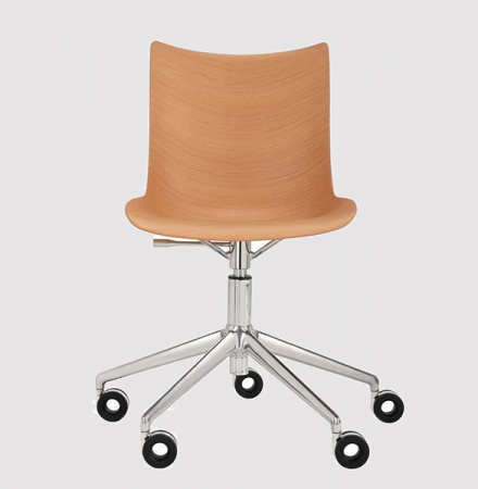 Chaise de bureau P/wood bois clair - hauteur réglable - Kartell