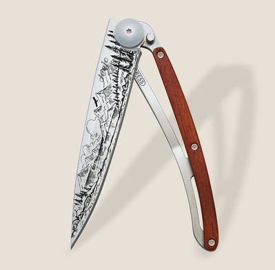 Couteau Manche bois corail - Montagne - Deejo