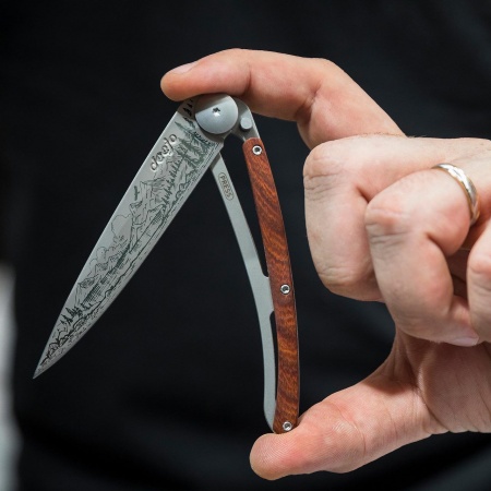 Couteau Manche bois corail - Montagne - Deejo