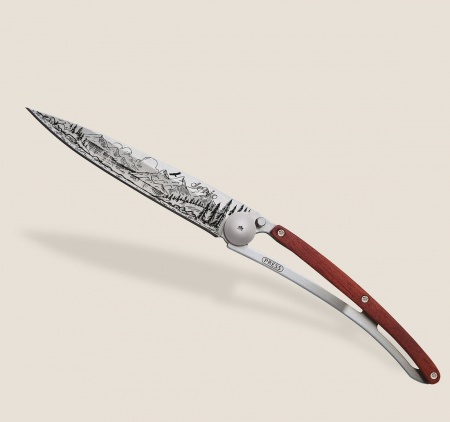 Couteau Manche bois corail - Montagne - Deejo