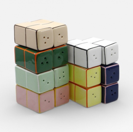 Ensemble sali&egrave;re & poivri&egrave;re Tile Bleu-rose - Table Machine