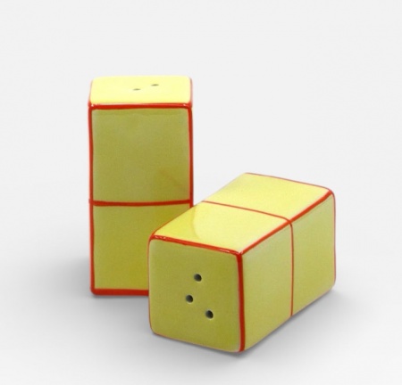 Ensemble sali&egrave;re & poivri&egrave;re Tile jaune-orange - Table Machine