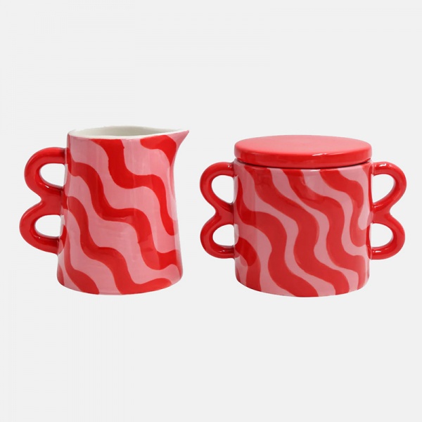 Ensemble sucrier et pot � lait Happy Waves - Que Rico