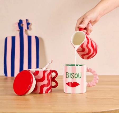 Ensemble sucrier et pot &agrave; lait Happy Waves - Que Rico