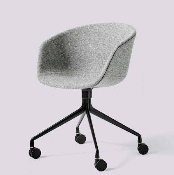 Fauteuil � roulettes - About a chair AAC25 -FULL UPHOLSTERY-HALLINGDAL-130- Hay