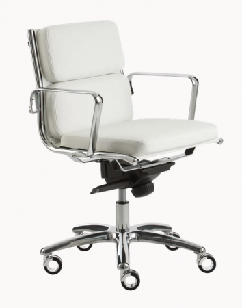 Fauteuil de bureau Light cuir dossier bas - Luxy