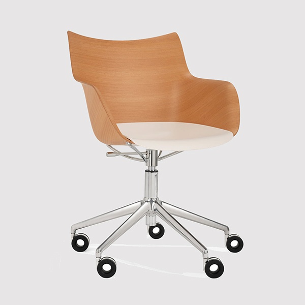 Fauteuil de bureau Q/wood bois clair - hauteur r�glable - Kartell