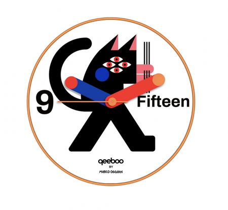 Horloge Black cat  - Qeeboo 