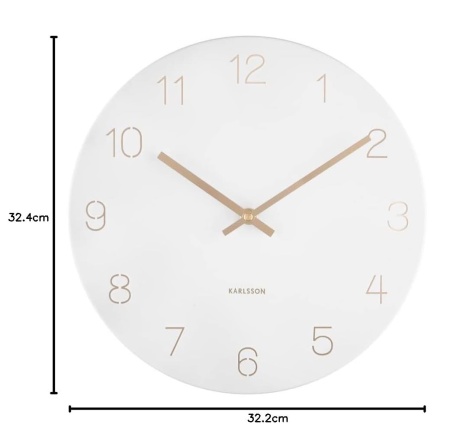 Horloge murale Charm nombres D.32cm Blanche- Karlsson