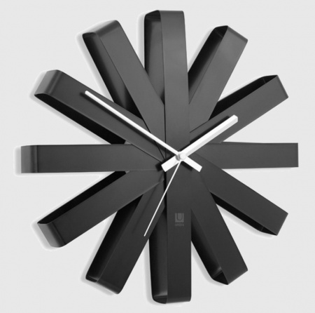 Horloge murale Ribbon noire - Umbra