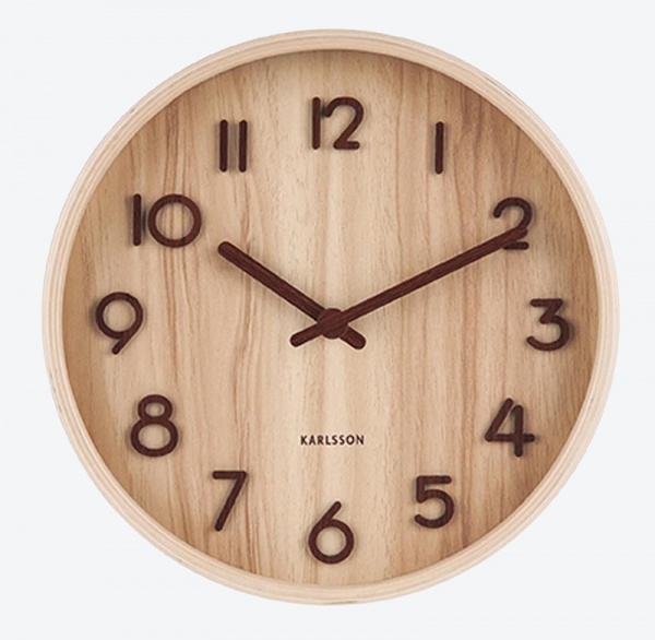 Horloge Pure D.22cm - bois teint� clair - Karlsson