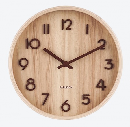 Horloge Pure D.22cm - bois teinté clair - Karlsson