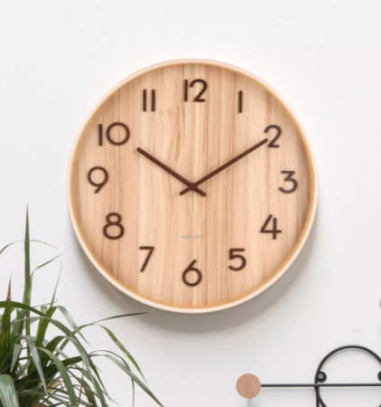 Horloge Pure D.22cm - bois teinté clair - Karlsson