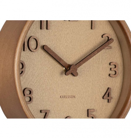 Horloge Pure D.22cm - bois teinté noyer - Karlsson