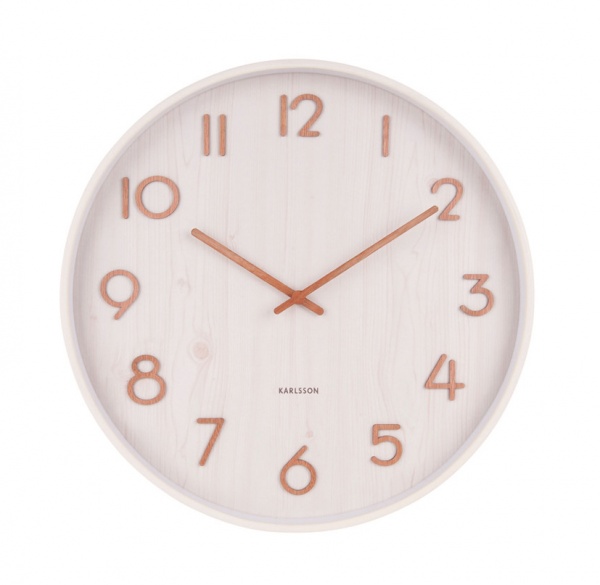 Horloge Pure D.40cm -  bois blanchis  - Karlsson