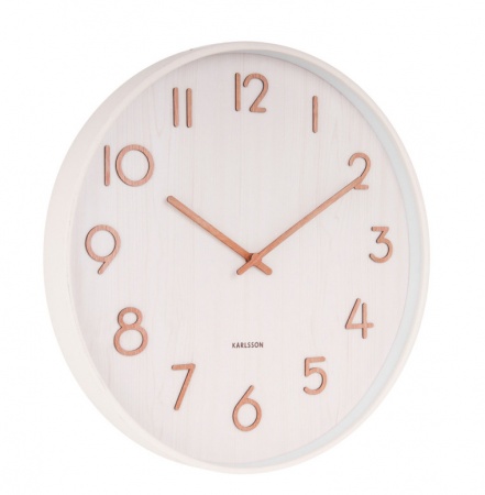 Horloge Pure D.40cm -  bois blanchis  - Karlsson
