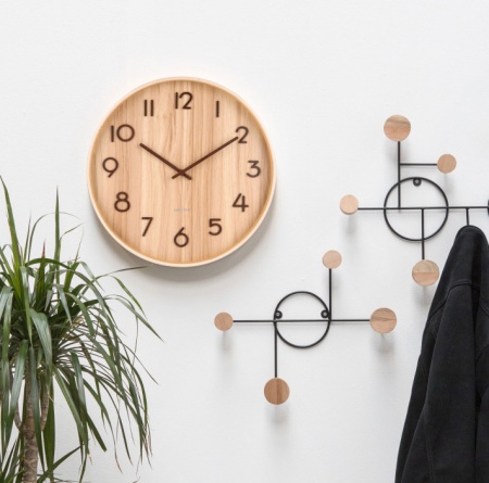 Horloge Pure D.40cm - bois - Karlsson