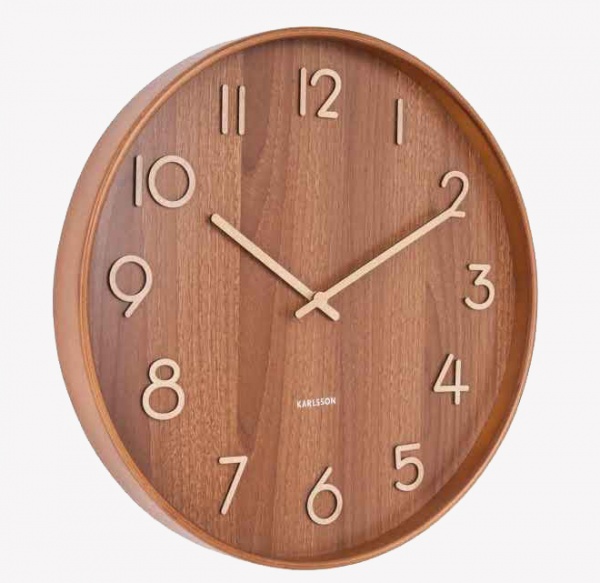 Horloge Pure D.40cm - bois fonc� - Karlsson