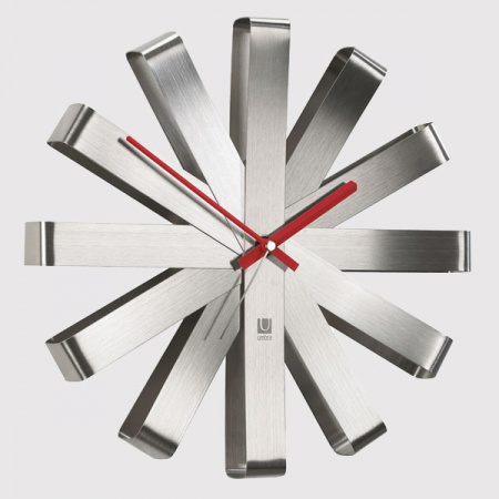 Horloge Ribbon aluminium brossé - Umbra