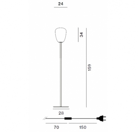 Lampadaire Rituals H.159cm- Foscarini