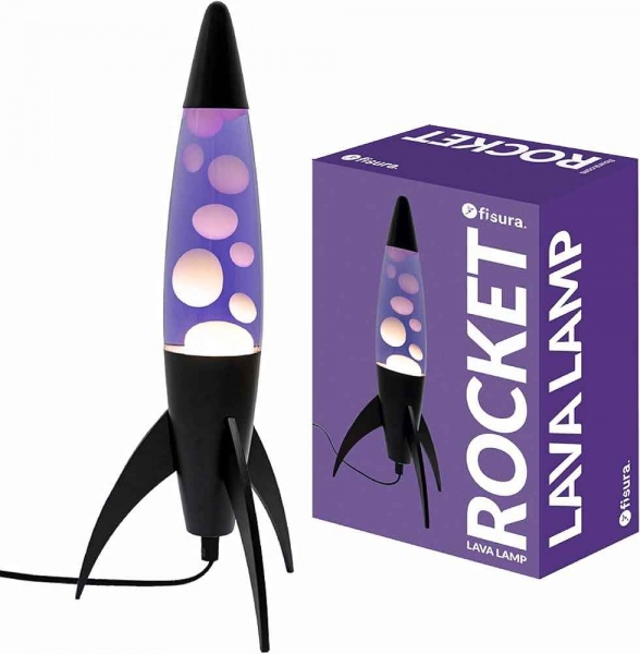 Lampe � lave Rocket Noir - violet - Fisura