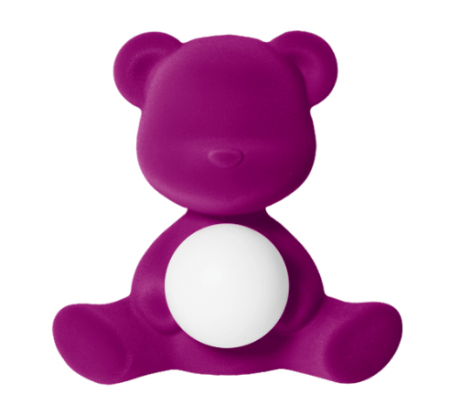 Lampe à poser Teddy girl rechargeable velvet - Qeeboo