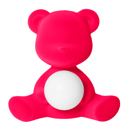 Lampe à poser Teddy girl rechargeable velvet - Qeeboo