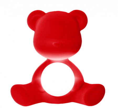 Lampe à poser Teddy girl rechargeable velvet - Qeeboo