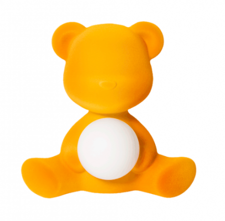 Lampe à poser Teddy girl rechargeable velvet - Qeeboo