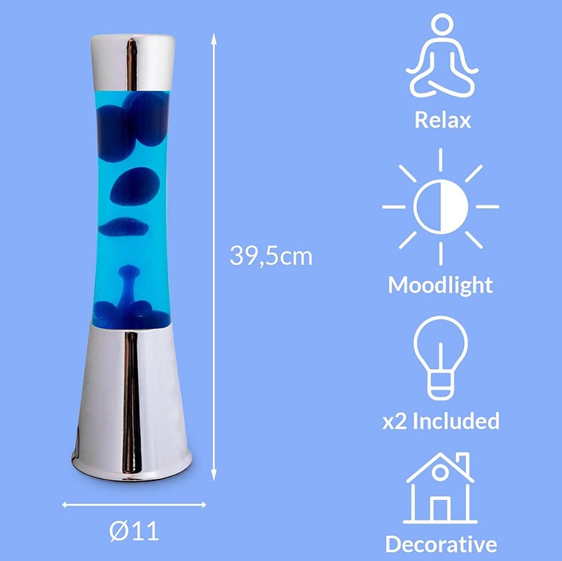 Lava lampe silver Bleu- Fisura