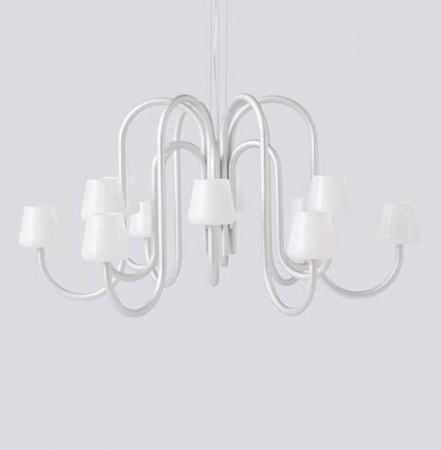 Lustre chandelier Apollo -1065 -Verre Opal blanc - Hay