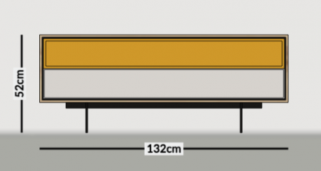 Meuble TV Aura l.128 cm chêne sega & grande niche