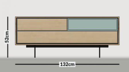 Meuble TV Aura l.132cm chêne sega