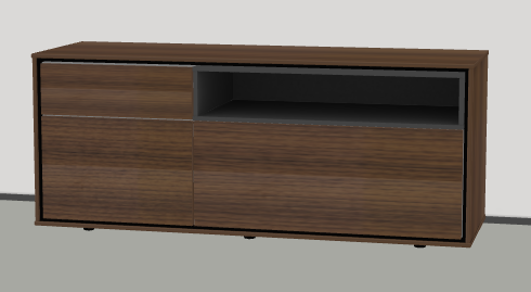 Meuble TV tiroir niche Aura Noyer